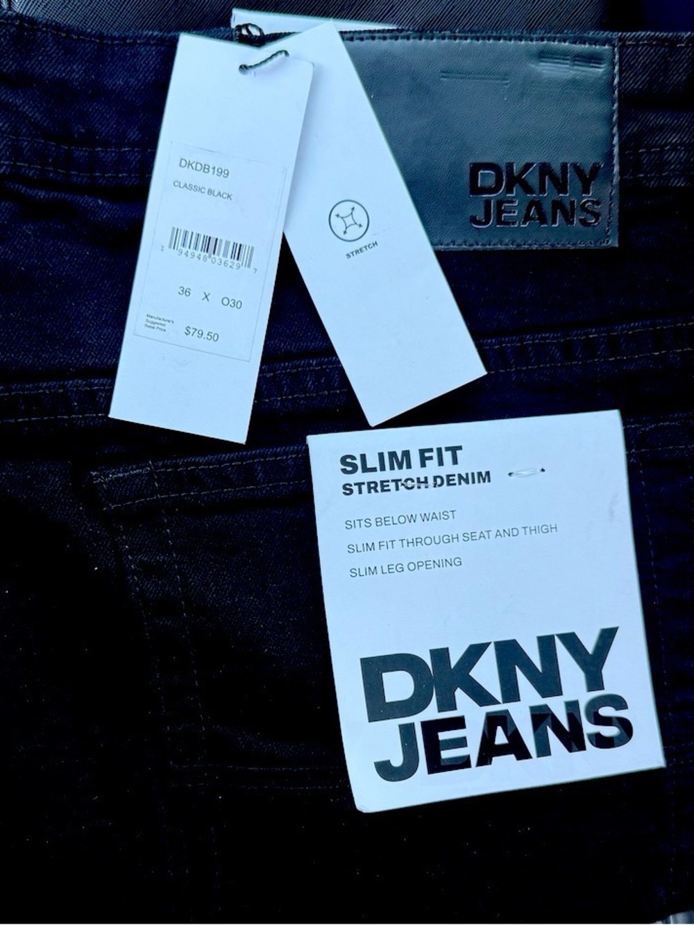 DKNY Men's Slim Straight Black Jeans - Picture 7 of 8